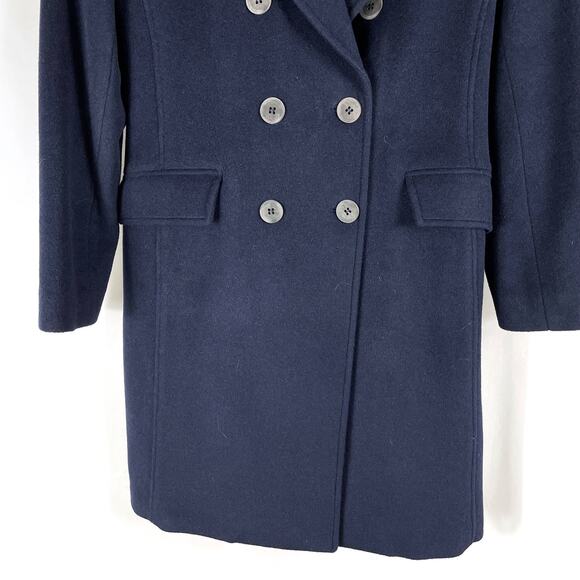Peruvian Connection Navy Military Dress Coat Double Breasted Alpaca Wool Sz 6 - Picture 3 of 8